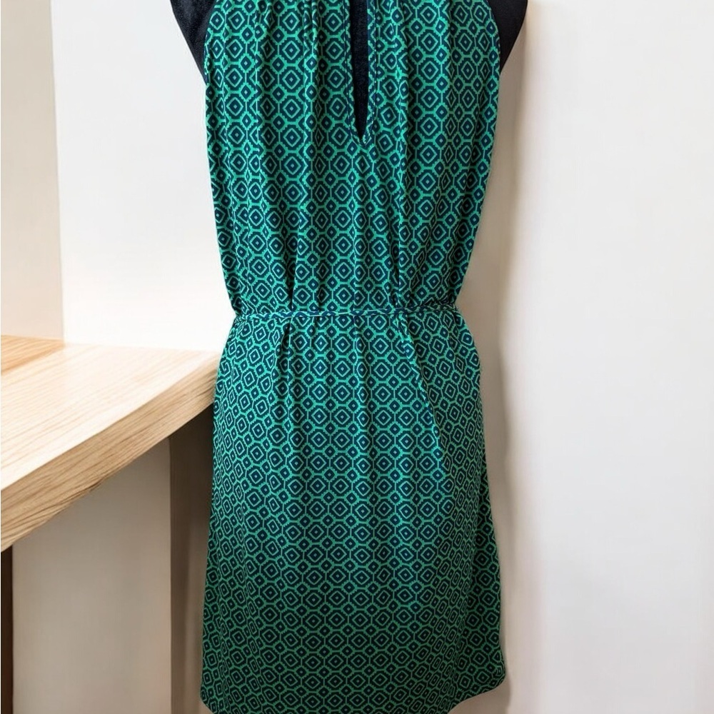 Banana Republic‎ Elegant Green Geometric Pattern Dress size M
